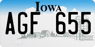 IA license plate AGF655