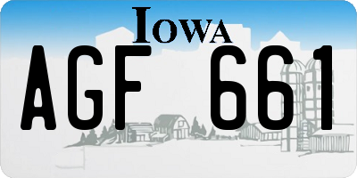 IA license plate AGF661