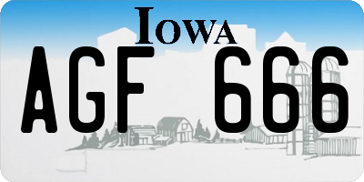 IA license plate AGF666