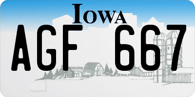 IA license plate AGF667