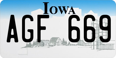 IA license plate AGF669