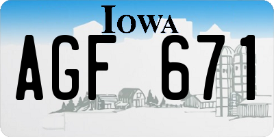 IA license plate AGF671
