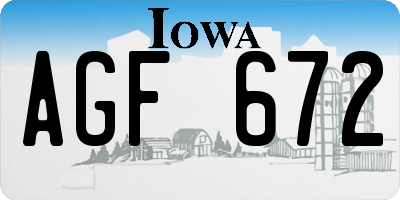 IA license plate AGF672