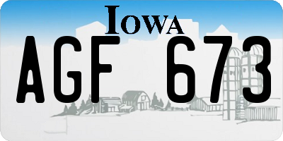 IA license plate AGF673