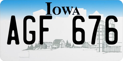 IA license plate AGF676