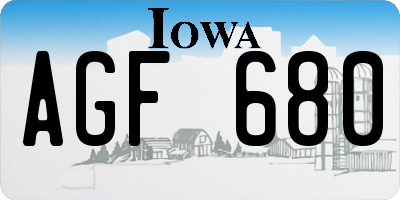 IA license plate AGF680