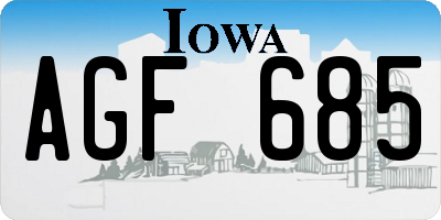 IA license plate AGF685