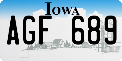 IA license plate AGF689
