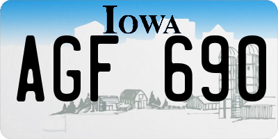 IA license plate AGF690