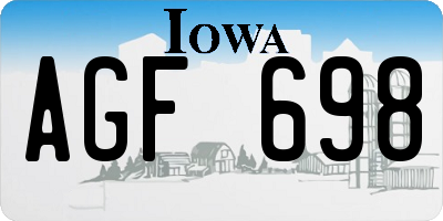 IA license plate AGF698