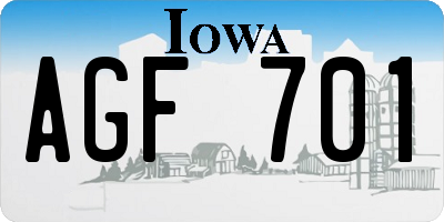 IA license plate AGF701