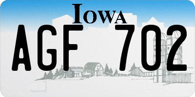 IA license plate AGF702