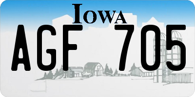 IA license plate AGF705