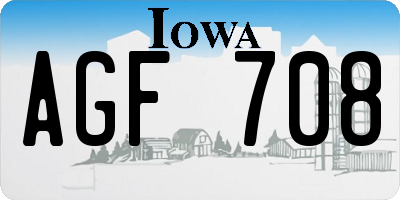IA license plate AGF708