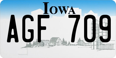 IA license plate AGF709