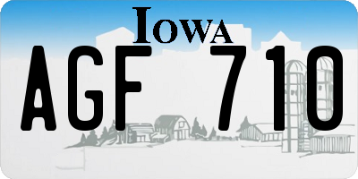 IA license plate AGF710