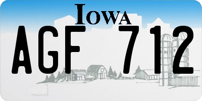 IA license plate AGF712