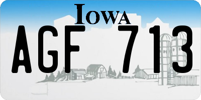 IA license plate AGF713