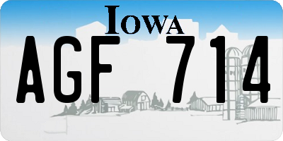 IA license plate AGF714