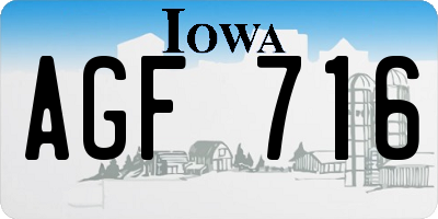 IA license plate AGF716