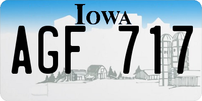 IA license plate AGF717