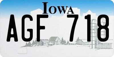 IA license plate AGF718