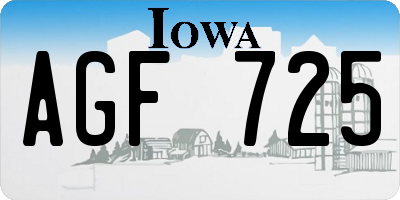 IA license plate AGF725