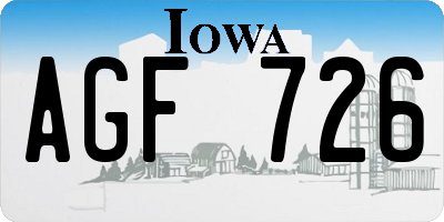 IA license plate AGF726