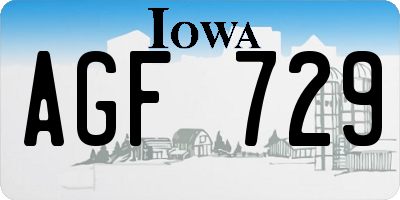 IA license plate AGF729