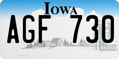 IA license plate AGF730