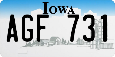 IA license plate AGF731