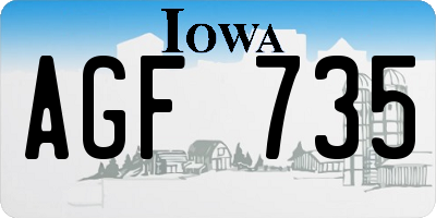 IA license plate AGF735