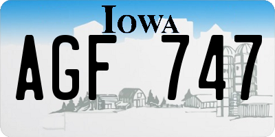 IA license plate AGF747
