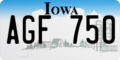 IA license plate AGF750
