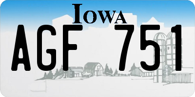 IA license plate AGF751