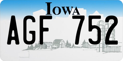 IA license plate AGF752