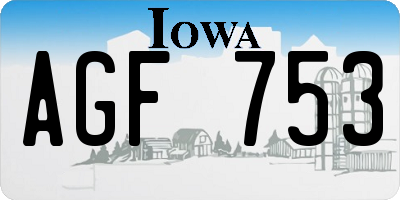IA license plate AGF753