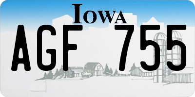 IA license plate AGF755