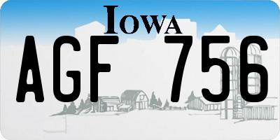 IA license plate AGF756