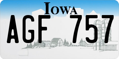 IA license plate AGF757