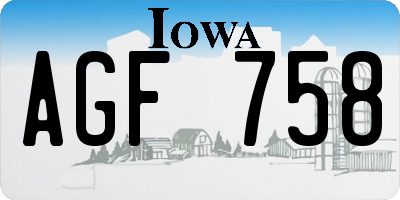 IA license plate AGF758