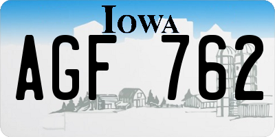IA license plate AGF762
