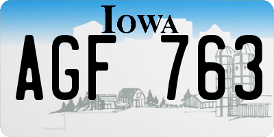 IA license plate AGF763