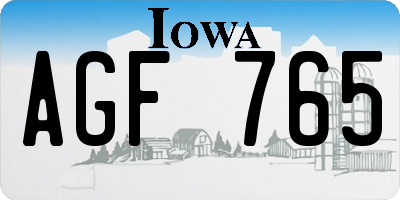 IA license plate AGF765