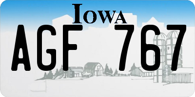 IA license plate AGF767