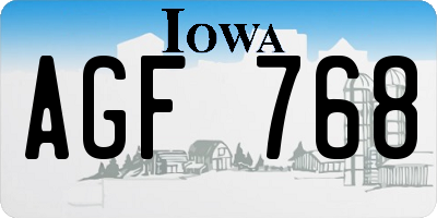 IA license plate AGF768