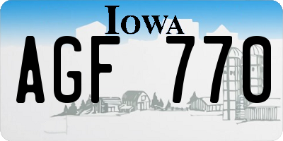 IA license plate AGF770