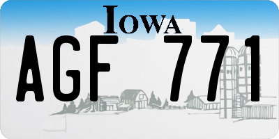 IA license plate AGF771