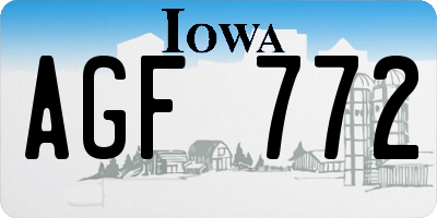 IA license plate AGF772