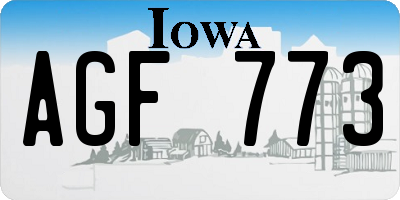 IA license plate AGF773
